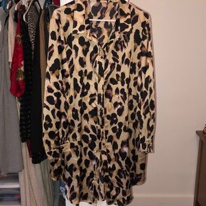 Plus animal shirt dress